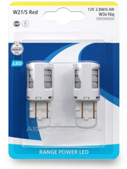 W21/5W 12V-LED (W3x16q) Red 2.8/0.4W Range Power LED (��.2��.) 18009