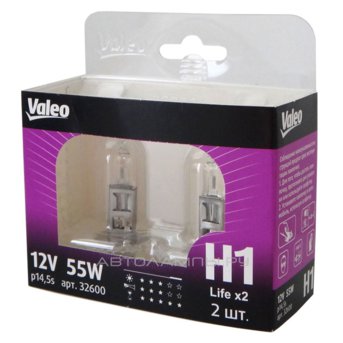 H1 12V- 55W (P14,5s) (увелич. срок службы) Life x2 (к.уп.2шт.) 32600